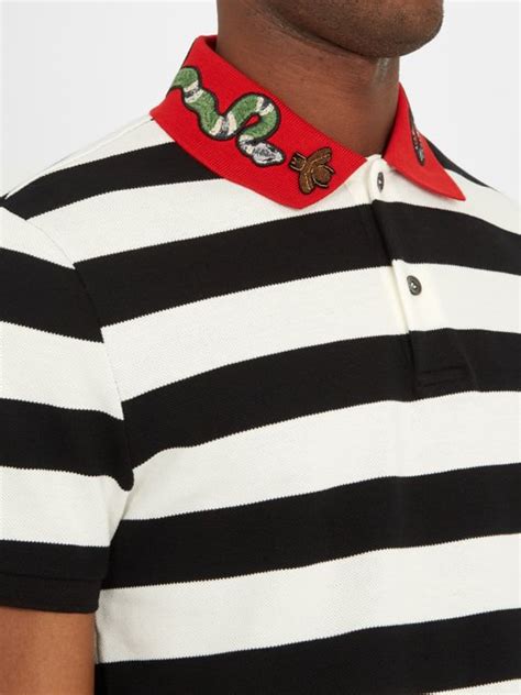 cheap striped gucci polo with snake|gucci polo shirt snake collar.